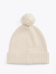 Tommy Hilfiger Natural 100% Cotton Pom Pom Beanie - Image 4 of 6