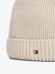 Tommy Hilfiger Natural 100% Cotton Pom Pom Beanie - Image 5 of 6