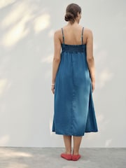 Blue Cornelli Strappy Lightweight Denim Maxi Dress - Image 3 of 7