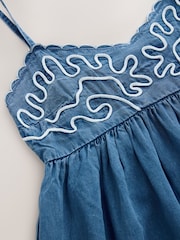 Blue Cornelli Strappy Lightweight Denim Maxi Dress - Image 6 of 7