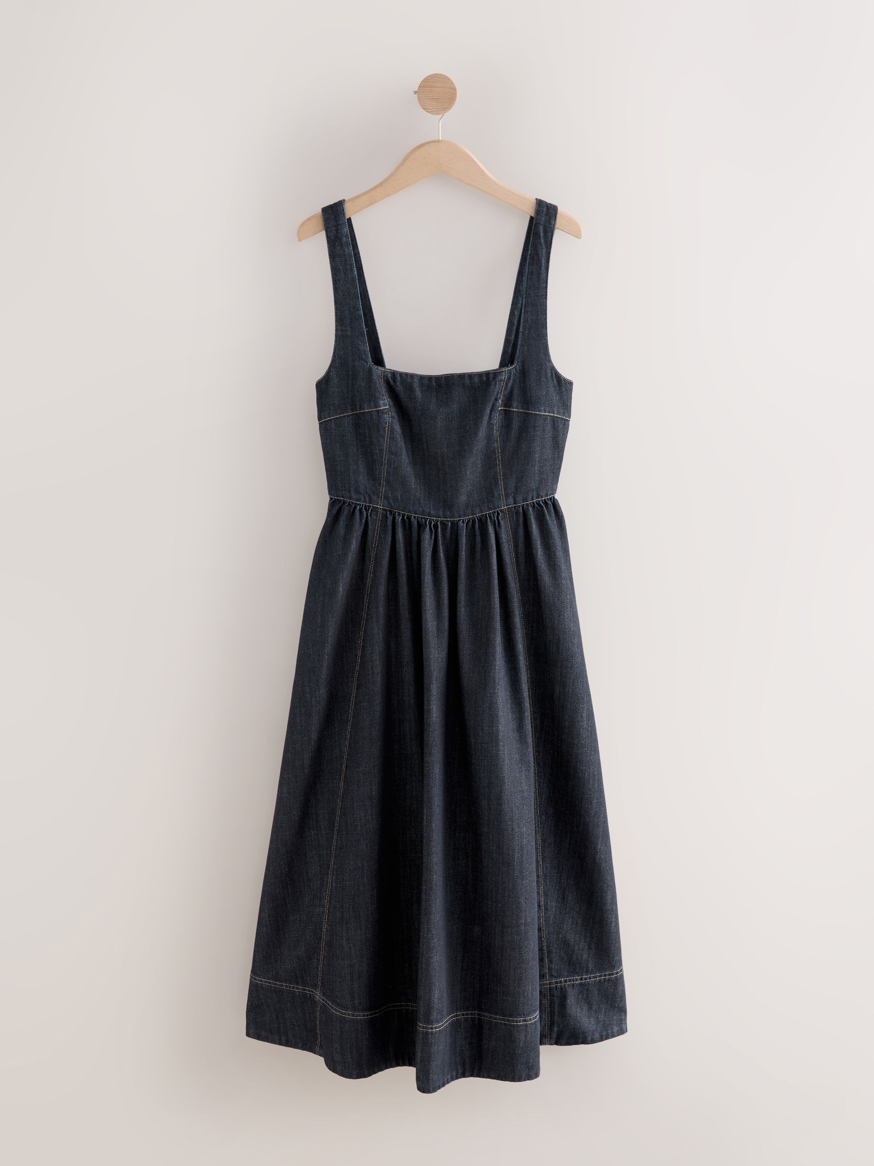 Buy Rinse Corset Fit and Flare Square Neck Tencel Denim