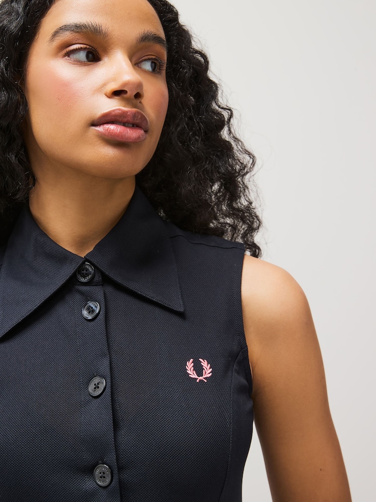 Fred Perry Texture Front Knitted Dress - Image 3 of 6
