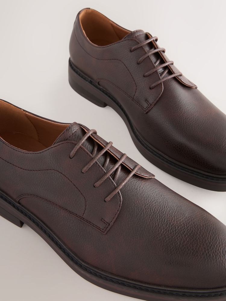 Brown Smart Casual Derby Shoes - Image 4 of 5