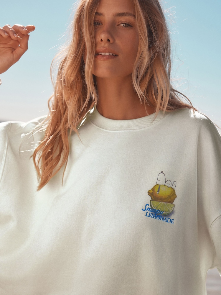 Crudo - Official Snoopy Licence Summer Lemonade Back Graphic Print Supersoft Crew Neck Sweatshirt - Imagen 5 de 5