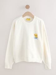 Ecru Official Snoopy Licence Summer Lemonade Back Graphic Print Supersoft Crew Neck Sweatshirt - Image 6 of 9