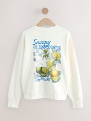 Ecru Official Snoopy Licence Summer Lemonade Back Graphic Print Supersoft Crew Neck Sweatshirt - Image 7 of 9
