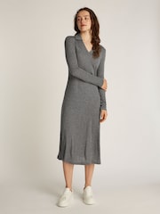 Calvin Klein Grey Slim Wool Blend Jersey Midi Dress - Image 1 of 6