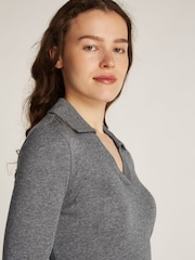 Calvin Klein Grey Slim Wool Blend Jersey Midi Dress - Image 3 of 6
