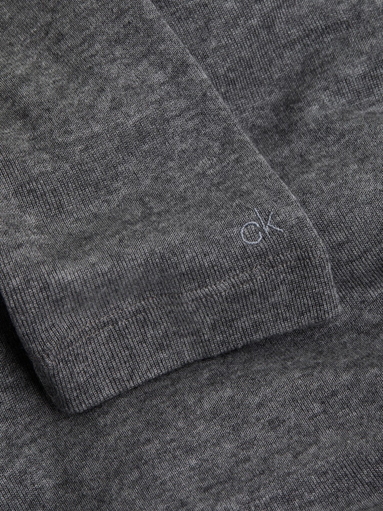 Calvin Klein Grey Slim Wool Blend Jersey Midi Dress - Image 6 of 6
