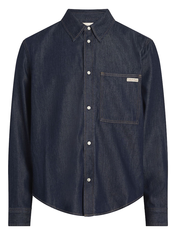 Calvin Klein Blue Regular Fit Denim Shirt - Image 1 of 4
