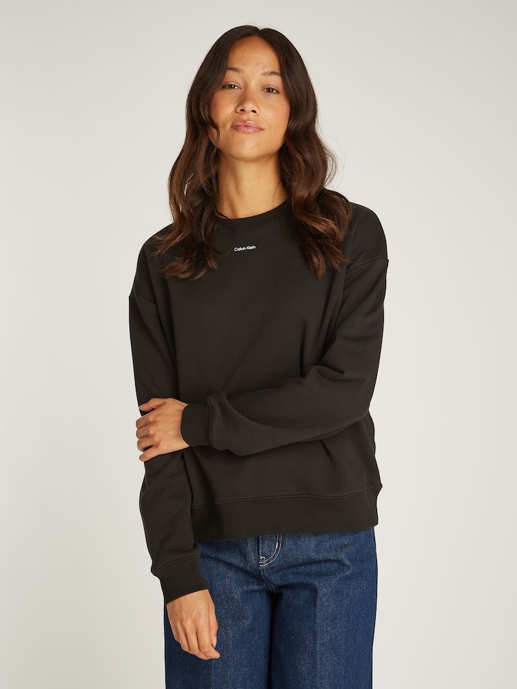 Calvin Klein Black Crew Neck Sweatshirt - Image 1 of 7