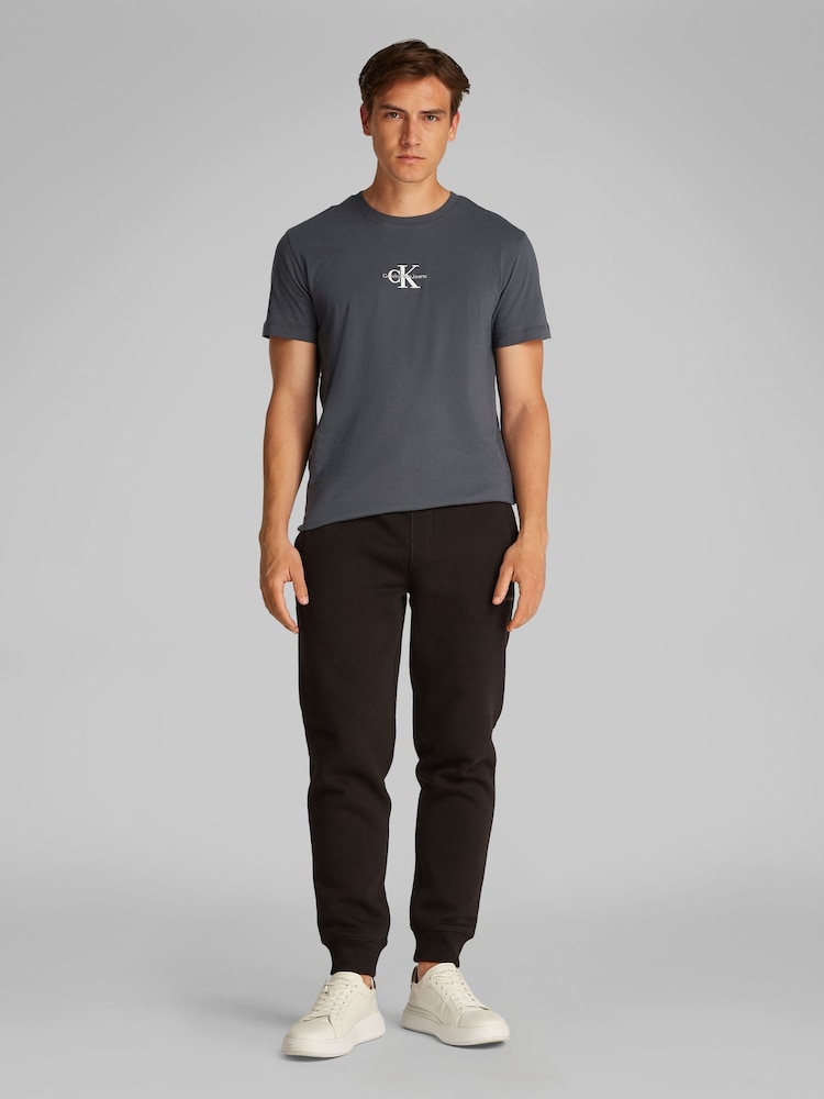 Металлик - Calvin Klein Monologo 100% Cotton T-Shirt - Image 1 of 3