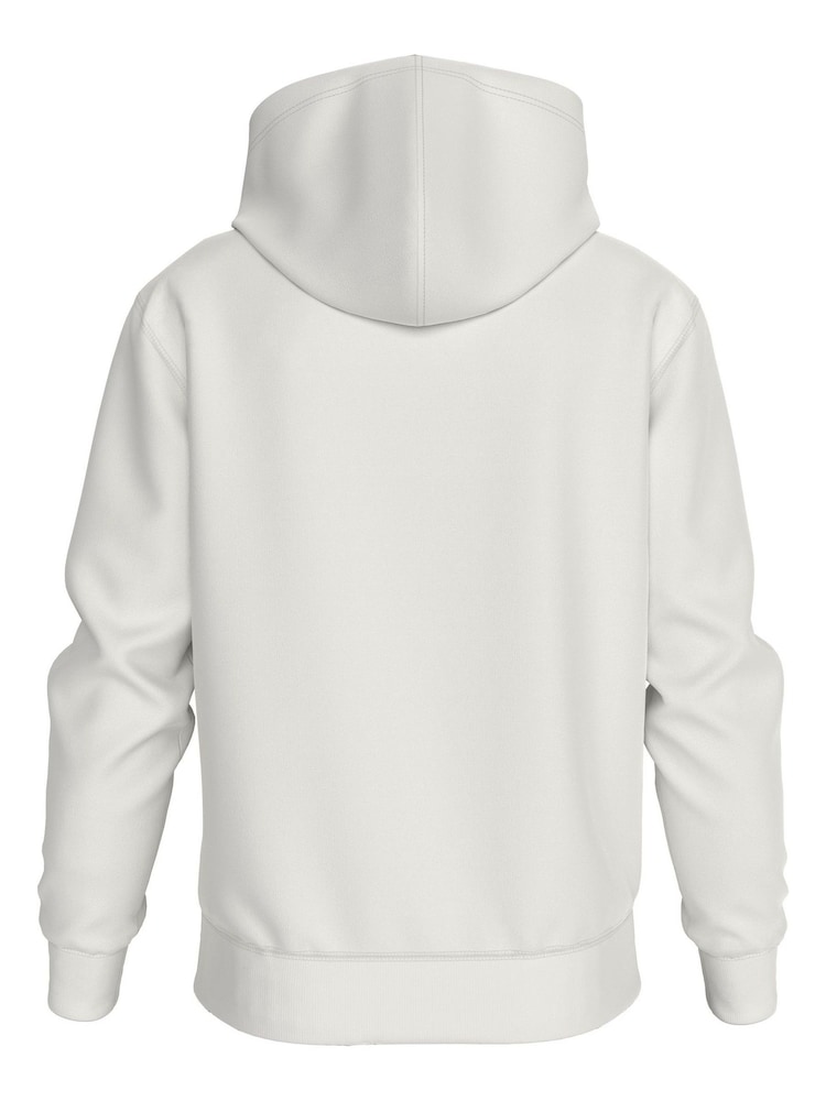Calvin Klein White Relaxed Monologo Hoodie - Image 2 of 5
