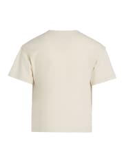 Calvin Klein Cream Monologo Glitter 100% Cotton T-Shirt - Image 5 of 5