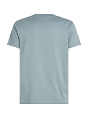 Синий - Calvin Klein Monologo 100% Cotton T-Shirt - Image 6 of 6