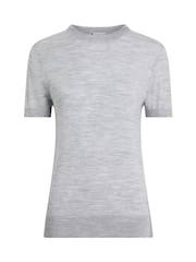 Calvin Klein Grey Regular Fit Wool Blend T-Shirt Jumper - Image 1 of 3