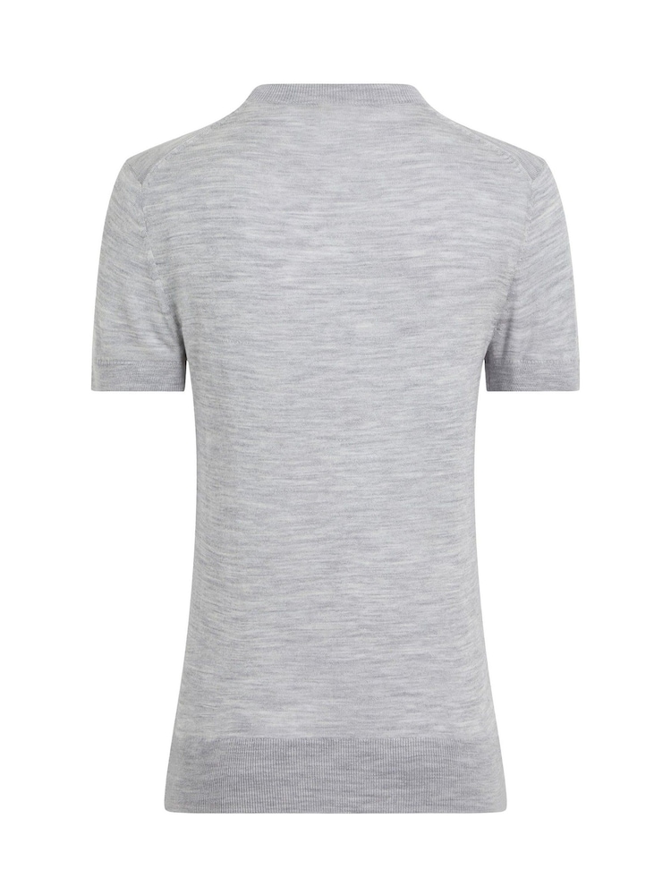 Calvin Klein Grey Regular Fit Wool Blend T-Shirt Jumper - Image 2 of 3