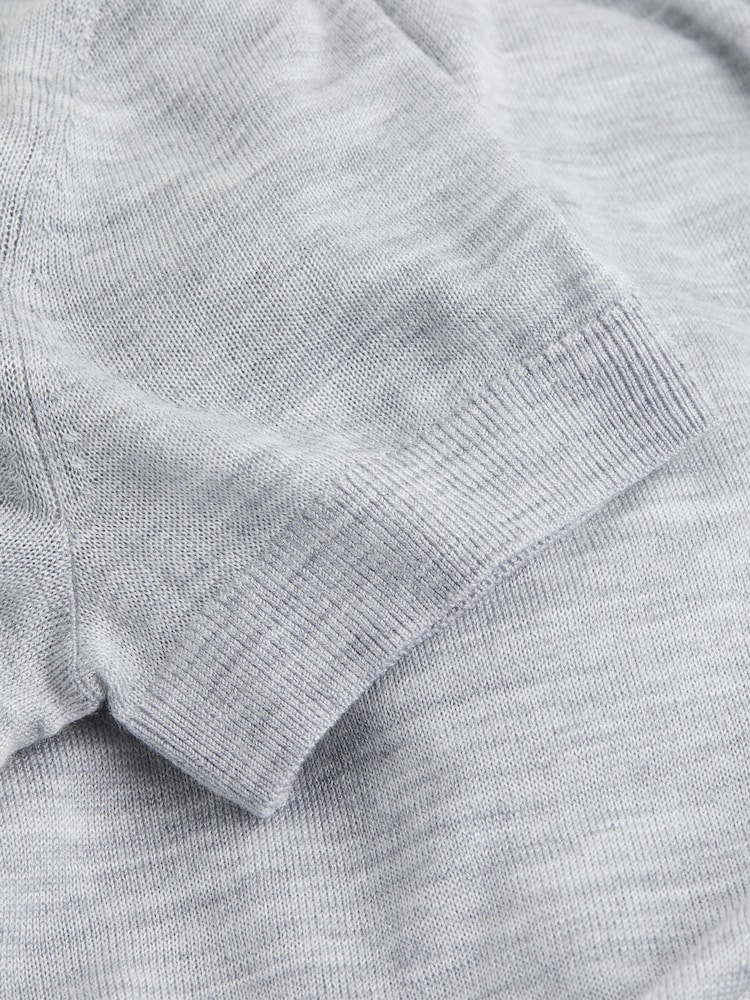 Calvin Klein Grey Regular Fit Wool Blend T-Shirt Jumper - Image 3 of 3