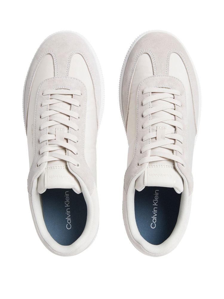 Calvin Klein Grey Lace Up Nylon Low Trainers - Image 6 of 7