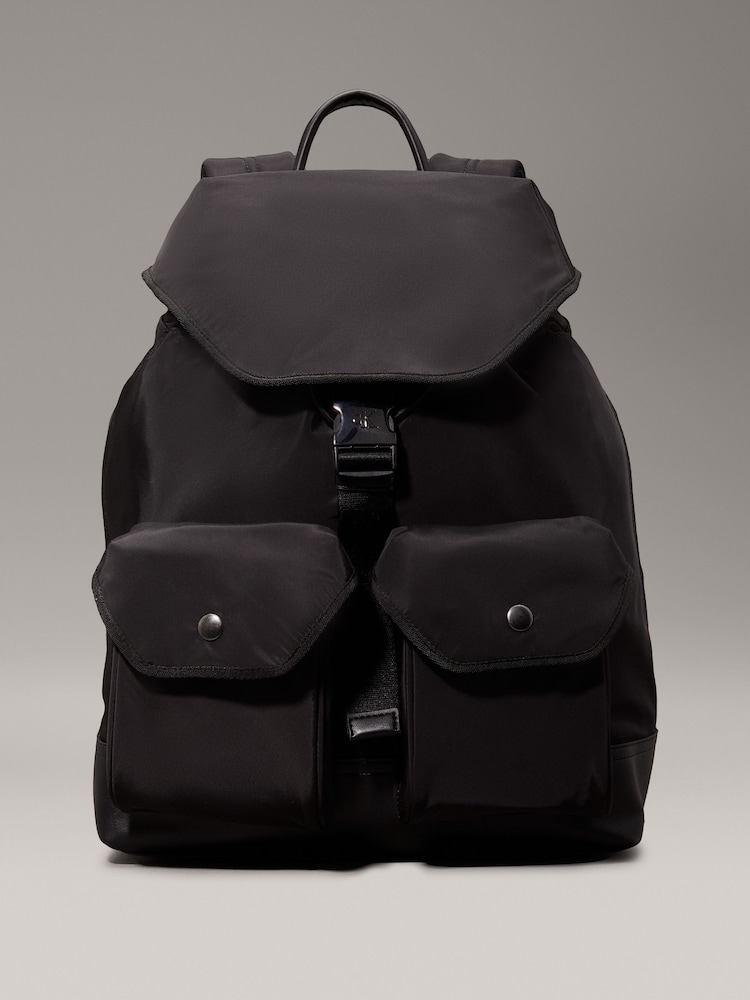 Calvin Klein Black Flap Backpack - Image 1 of 5