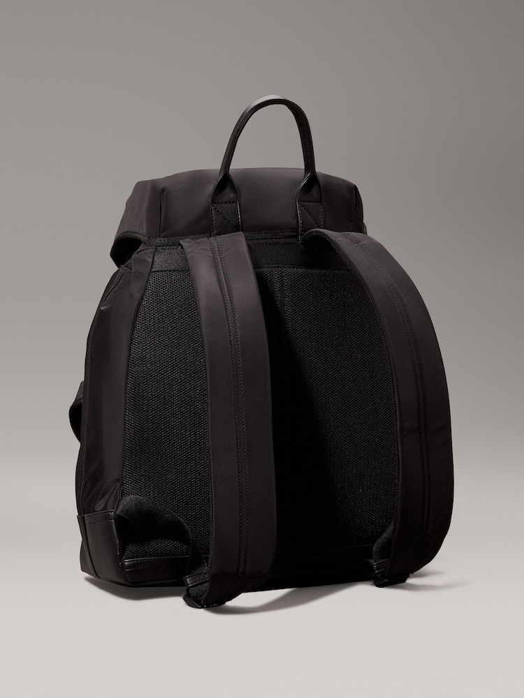 Calvin Klein Black Flap Backpack - Image 2 of 5