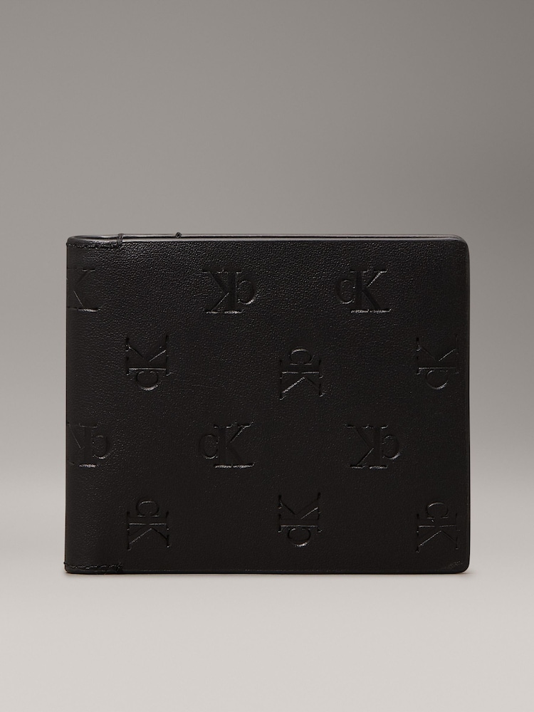 Calvin Klein Black Leather Embossed Bifold Wallet - Image 1 of 4