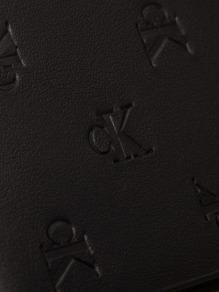 Calvin Klein Black Leather Embossed Bifold Wallet - Image 4 of 4