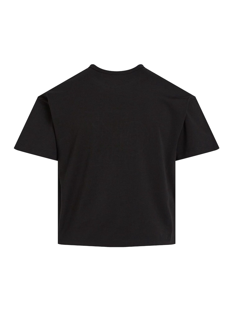 Calvin Klein Black Boxy Monogram 100% Cotton T-Shirt - Image 5 of 5
