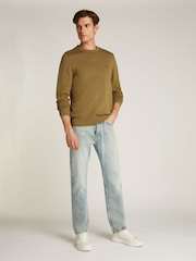 Calvin Klein Green 100% Cotton Modern Crew Neck Jumper - Image 2 of 6
