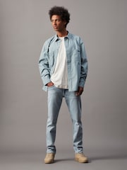Calvin Klein Blue Relaxed 100% Cotton Poplin Shirt - Image 1 of 5