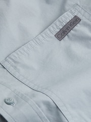 Calvin Klein Blue Relaxed 100% Cotton Poplin Shirt - Image 4 of 5