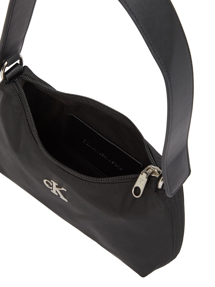 Calvin Klein Black Sleek Nylon Shoulder Bag - Image 3 of 5