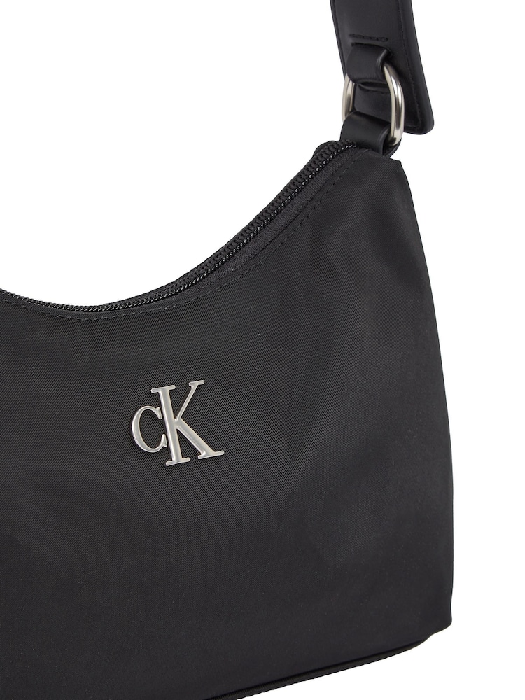 Calvin Klein Black Sleek Nylon Shoulder Bag - Image 4 of 5