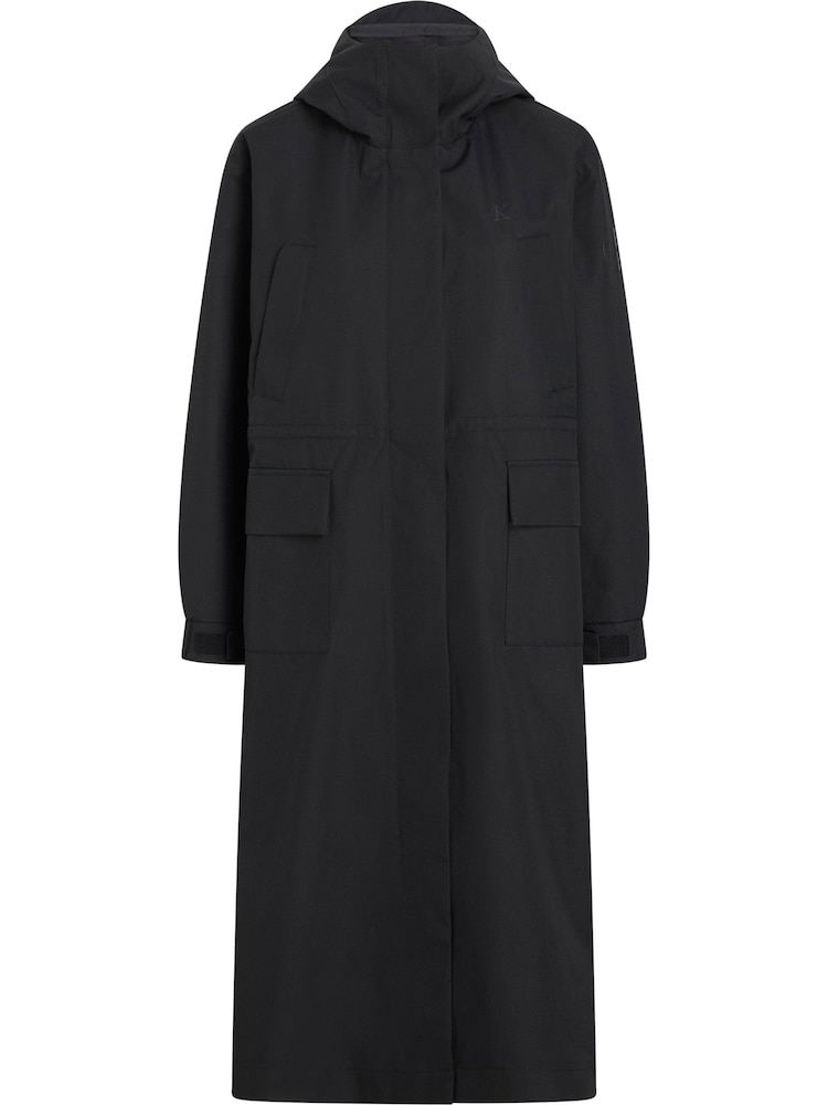 Calvin Klein Black Technical Long Jacket - Image 1 of 5