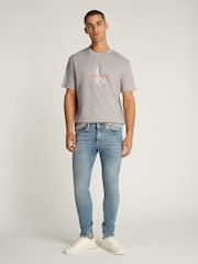 Коричневий - Calvin Klein 100% Cotton Monologo футболки - Image 4 of 6