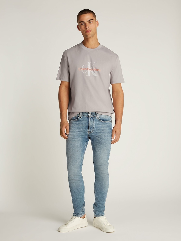 Коричневий - Calvin Klein 100% Cotton Monologo футболки - Image 4 of 6