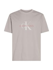 Коричневий - Calvin Klein 100% Cotton Monologo футболки - Image 5 of 6