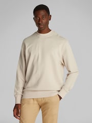 Calvin Klein Cream Washed 100% Cotton Sweatshirt - Image 1 of 6