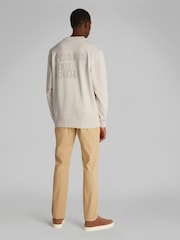 Calvin Klein Cream Washed 100% Cotton Sweatshirt - Image 3 of 6