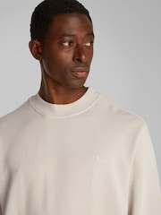 Calvin Klein Cream Washed 100% Cotton Sweatshirt - Image 4 of 6