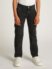 Calvin Klein Black Mid Rise Straight Cargo Jeans - Image 1 of 5