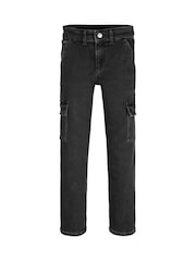 Calvin Klein Black Mid Rise Straight Cargo Jeans - Image 4 of 5