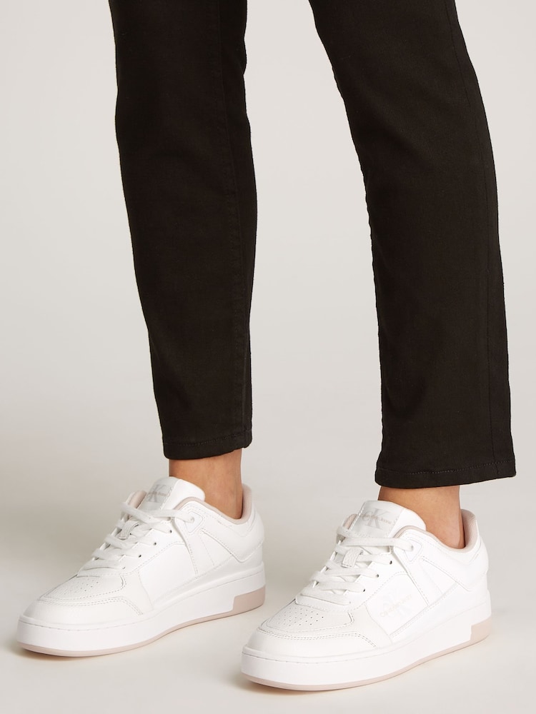 Calvin Klein Multi White Basketball Low Trainers - Image 6 of 6