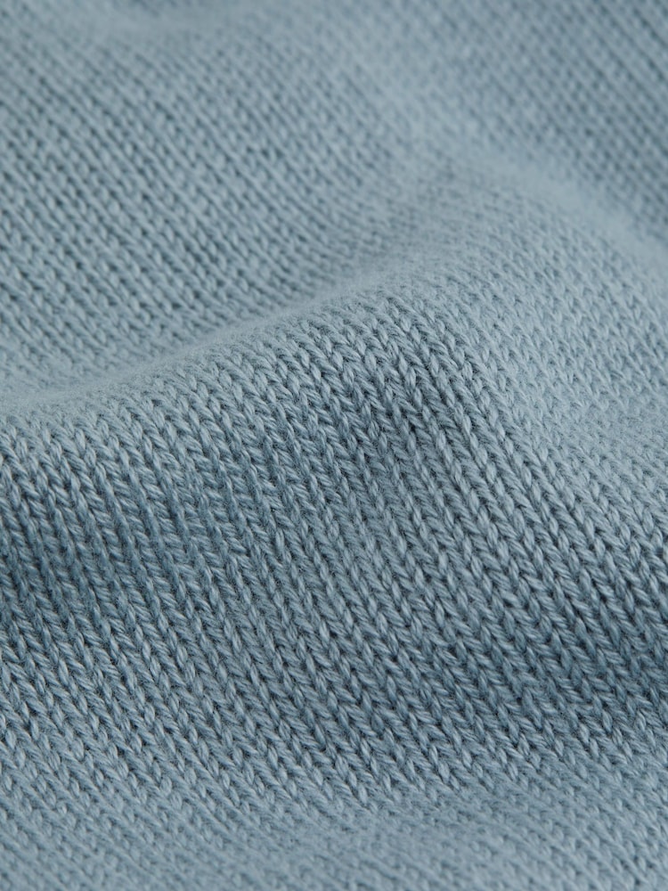 Calvin Klein Blue 100% Cotton Embroidered High Neck Jumper - Image 2 of 3