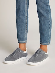 Calvin Klein Multi/White Cupsole Lace Up Suede Trainers - Image 1 of 5