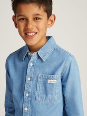 Темно-синий - Calvin Klein Regular Fit Shirt - Изображение 3 из 5