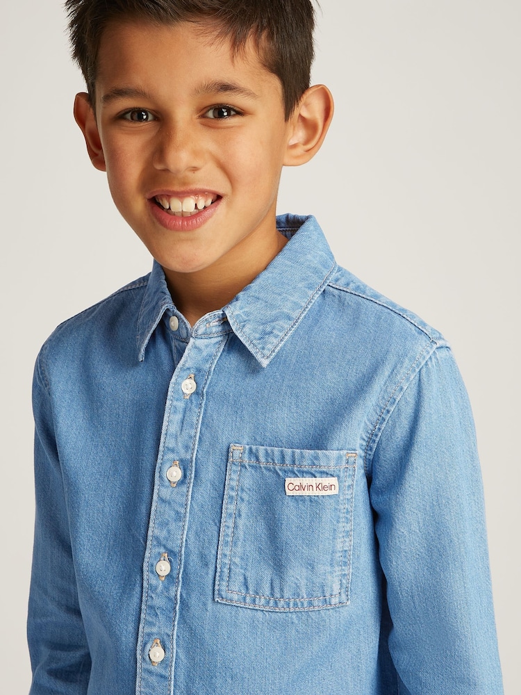 Calvin Klein Dark Blue Regular Fit Shirt - Image 3 of 5