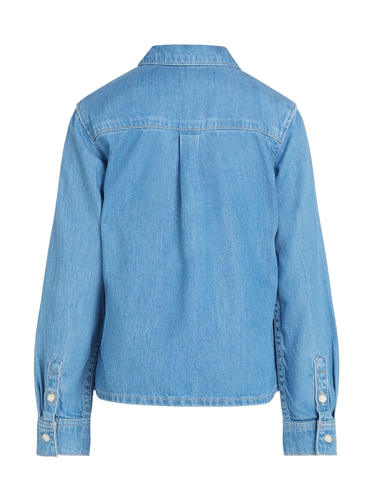 Темно-синий - Calvin Klein Regular Fit Shirt - Изображение 5 из 5