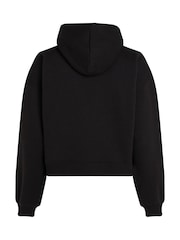 Calvin Klein Black Relaxed Embroidered Hoodie - Image 4 of 4