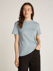 Calvin Klein Blue Regular Fit Nano Logo 100% Cotton T-Shirt - Image 1 of 7